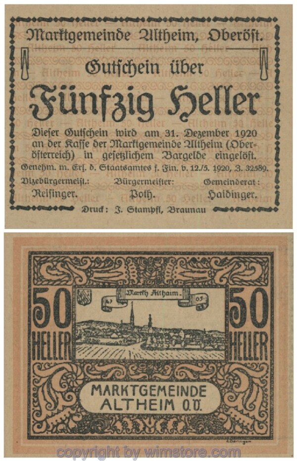 Altheim, G0032aD, 50 Heller, 19 (x); 1