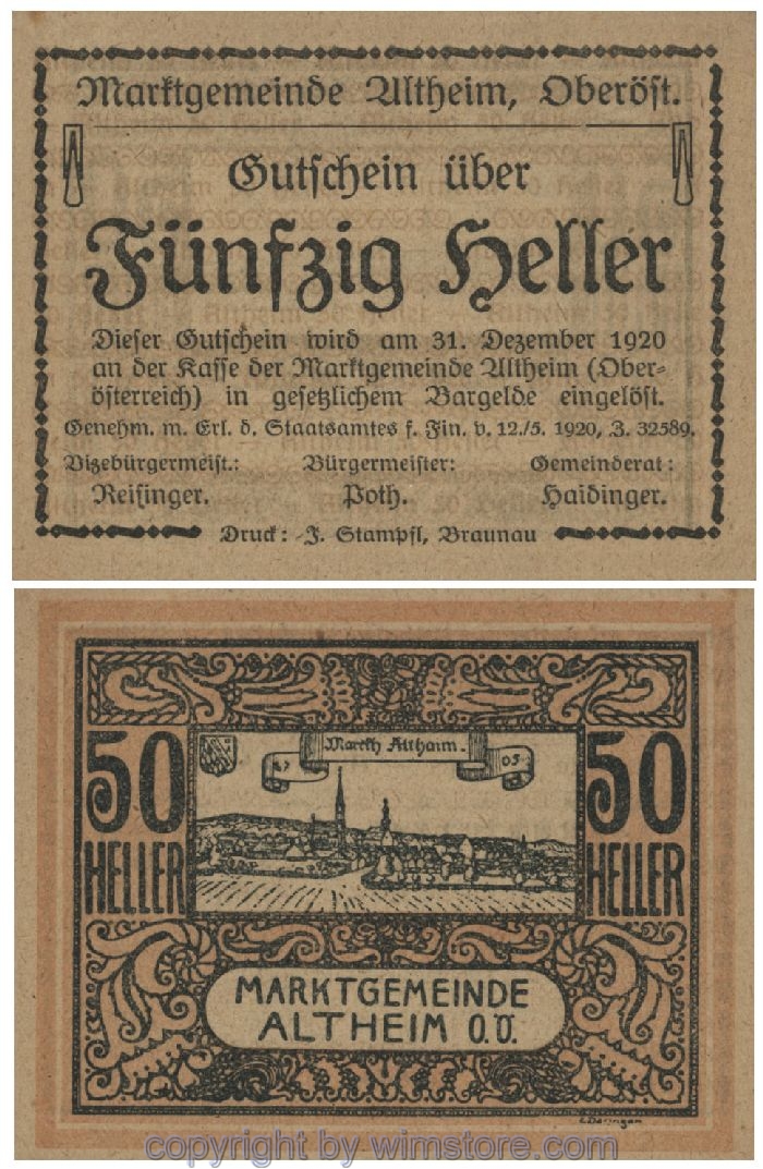 Altheim, G0032aD, 50 Heller, 19 (x); 1-
