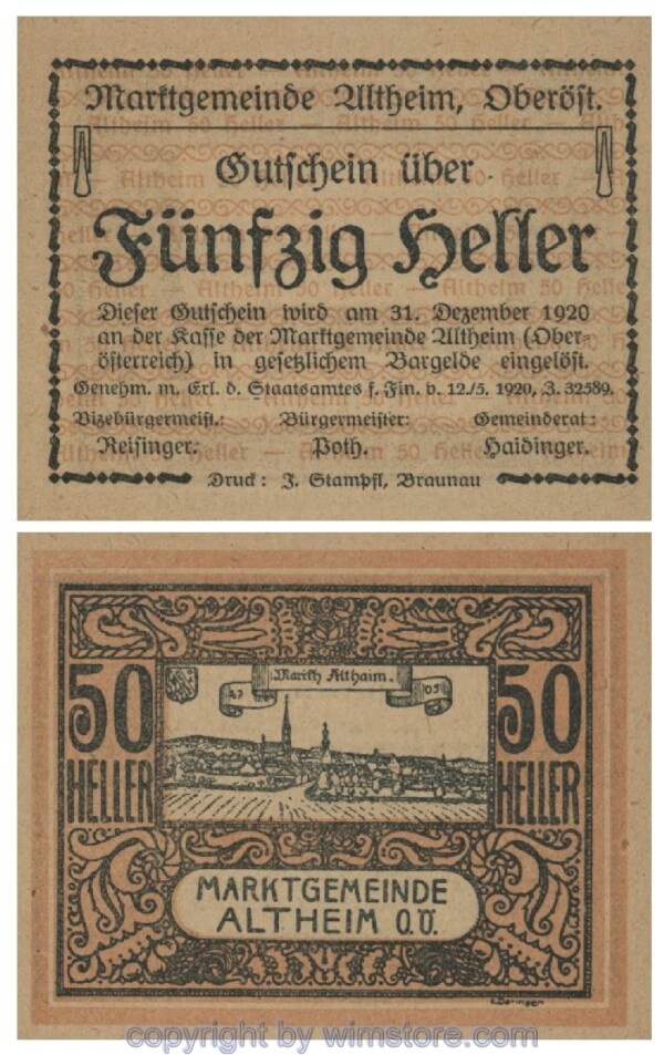 Altheim, G0032aD, 50 Heller, 20; 1