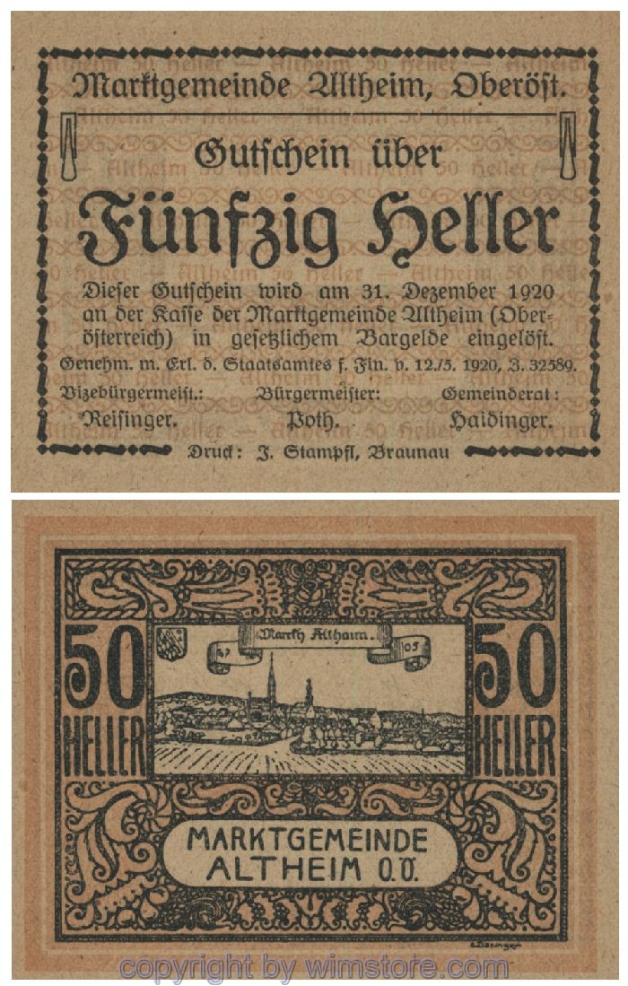 Altheim, G0032aD, 50 Heller, 20 (x); 1