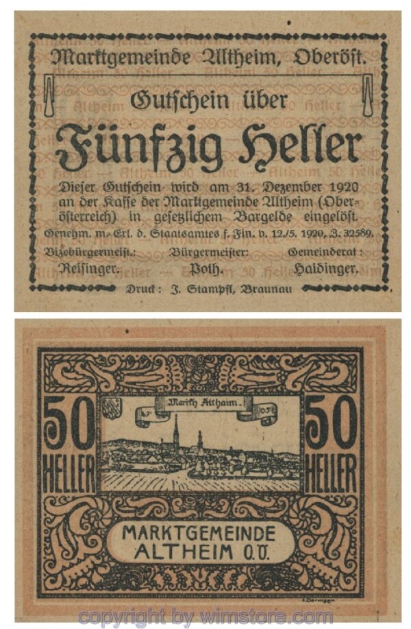 Altheim, G0032aD, 50 Heller, 20; 1-