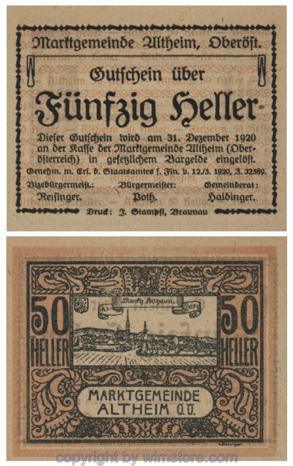 Altheim, G0032aD, 50 Heller, 20 (x); 1-