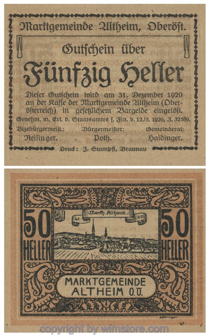 Altheim, G0032aF, 50 Heller, 30; 1