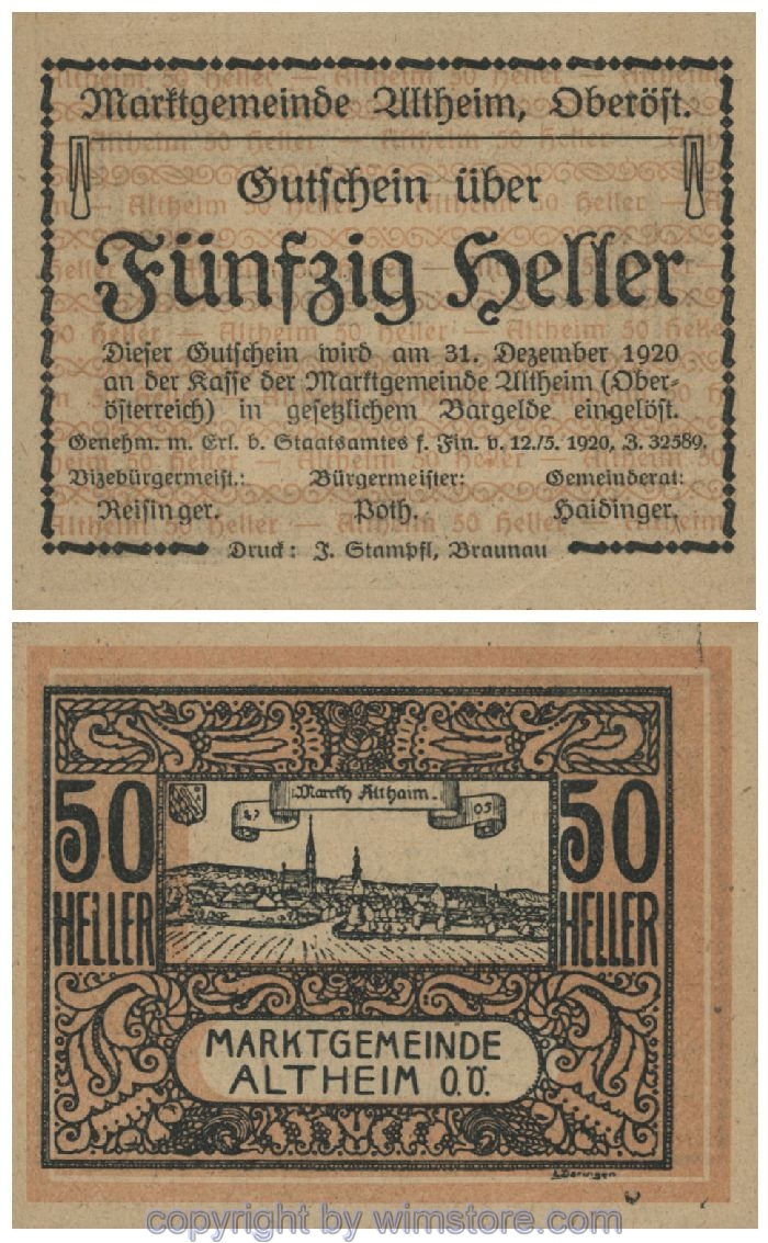 Altheim, G0032aF, 50 Heller, 30; 1-