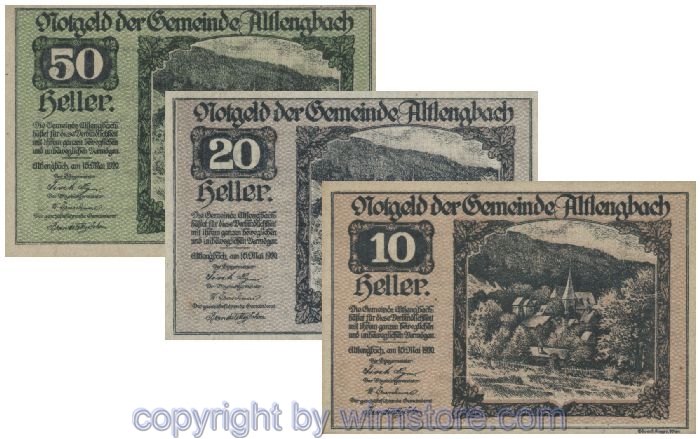 Altlengbach, G0033a, Serie 10, 20, 50 Heller; 1