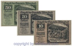 sn100598 Altlengbach, G0033a, Serie 10, 20, 50 Heller; 1-
