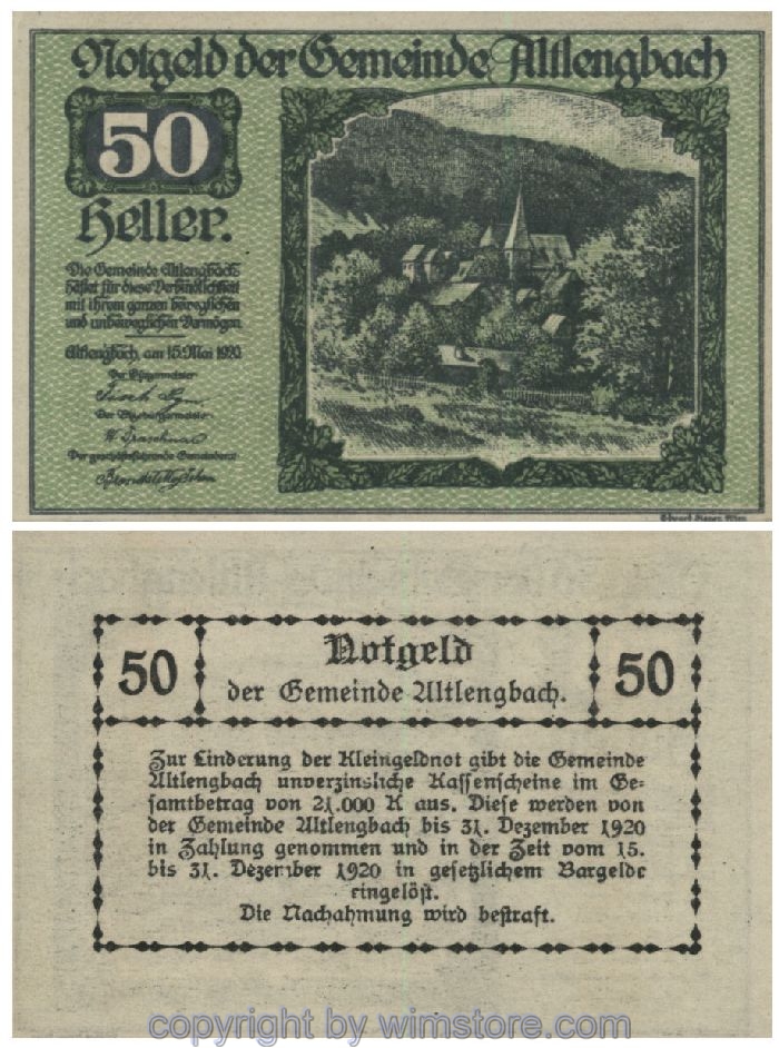 Altlengbach, G0033a, 50 Heller; 1