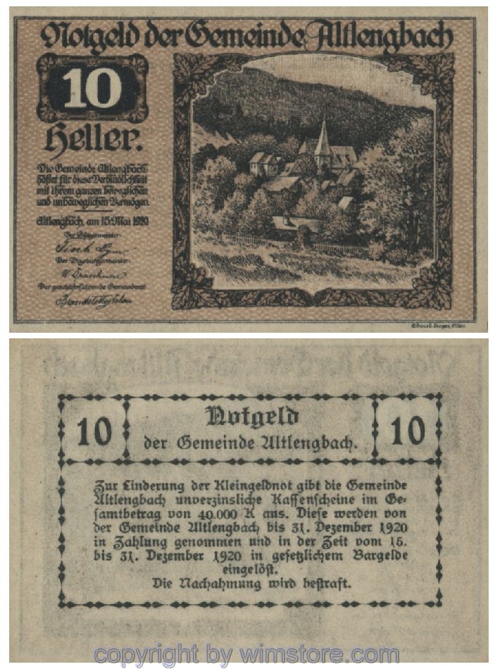 Altlengbach, G0033a, 10 Heller, Fehldruck; 1