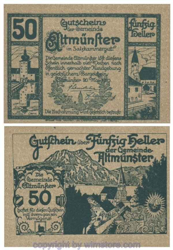 sn100623 Altmünster, G0034c, 50 Heller; 1