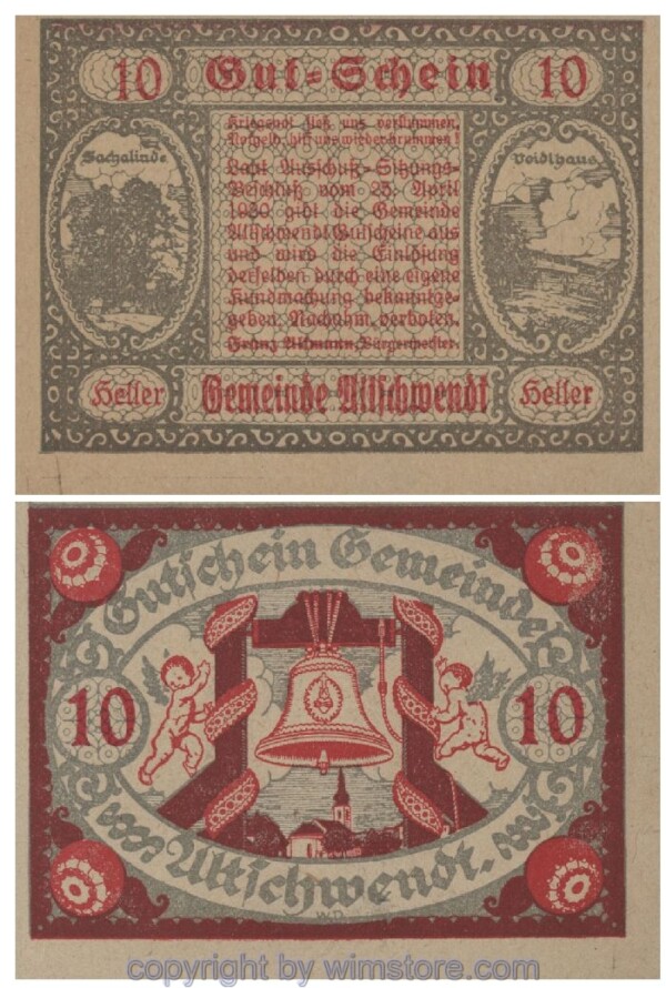 Altschwendt, G0035IIa, 10 Heller, Papier grau; 1