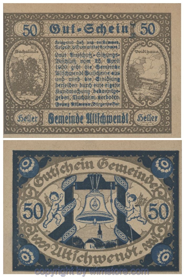 Altschwendt, G0035IIa, 50 Heller, Papier grau; 1-