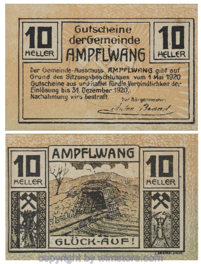 Ampfelwang, G0036a, 10 Heller, Abart; 1