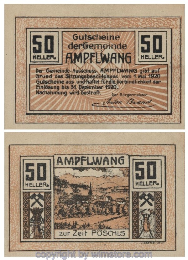 Ampfelwang, G0036a, 50 Heller; 1-