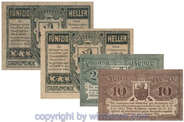 Amstetten, G0037Ia, Serie 10, 20, 50, 50 Heller; 1-