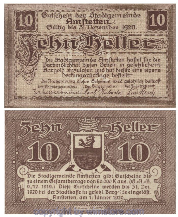 Amstetten, G0037Ib, 10 Heller; 1