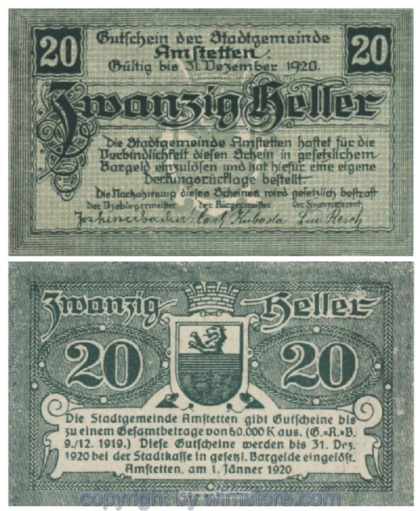 Amstetten, G0037Ib, 20 Heller; 1