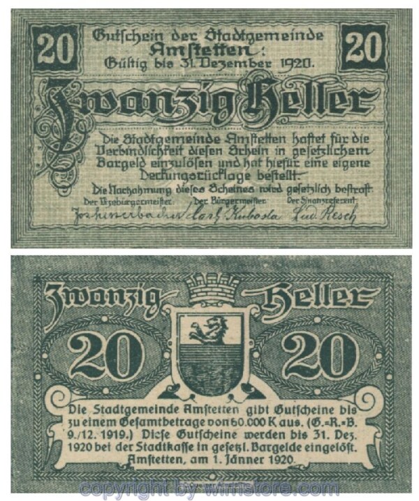 Amstetten, G0037Ib, 20 Heller; 1-