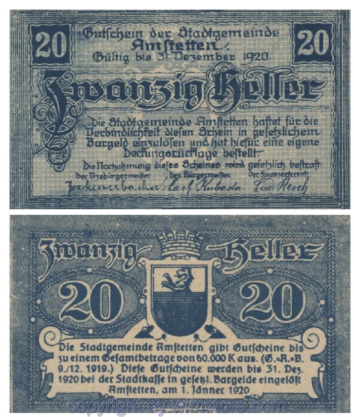 Amstetten, G0037Ic, 20 Heller; 1