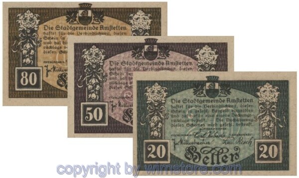 sn100692 Amstetten, G0037II, Serie 20, 50, 80 Heller; 1