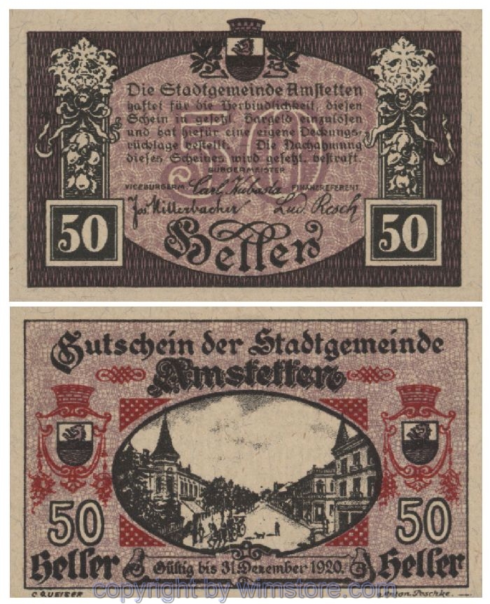 Amstetten, G0037II, 50 Heller; 1