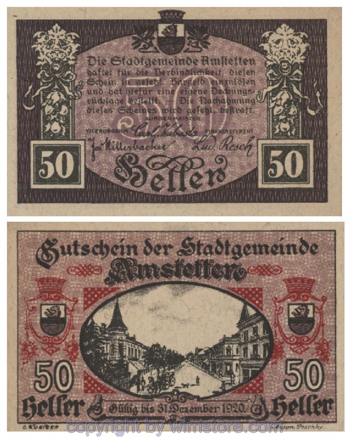 Amstetten, G0037II, 50 Heller; 1-