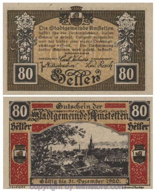 Amstetten, G0037II, 80 Heller; 1