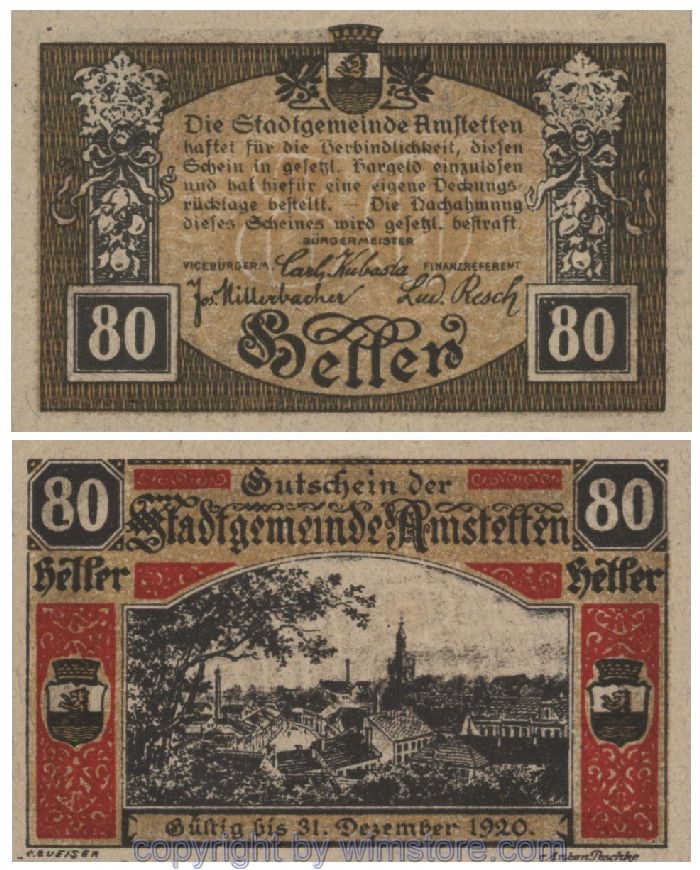 Amstetten, G0037II, 80 Heller; 1-