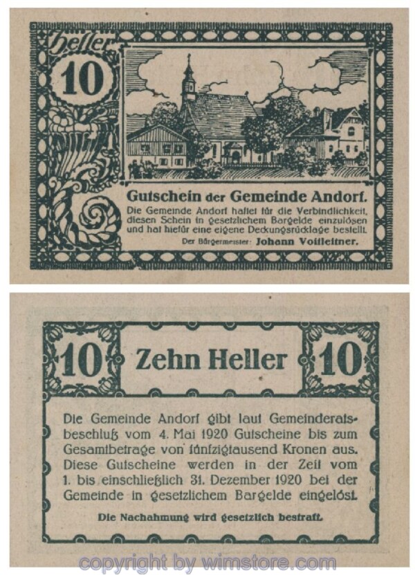 Andorf, G0040a, 10 Heller; 1