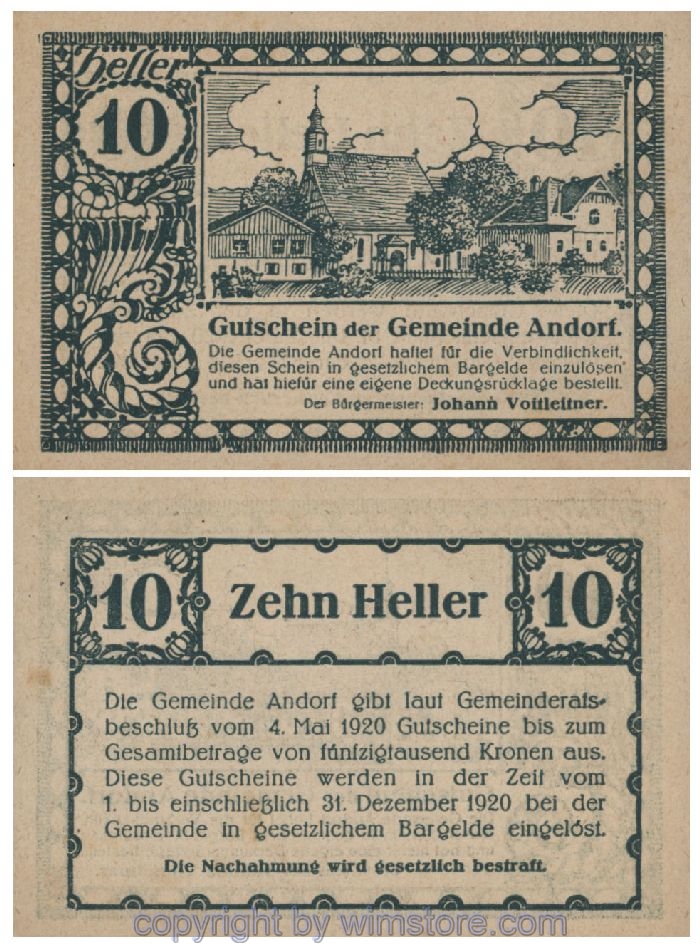 Andorf, G0040a, 10 Heller; 1-