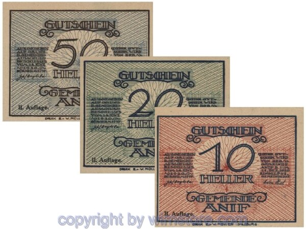 Anif, G0043b, Serie 10, 20, 50 Heller; 1
