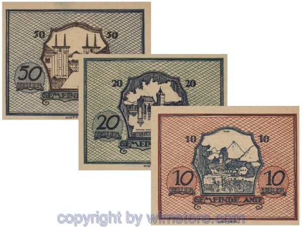 Anif, G0043b, Serie 10, 20, 50 Heller; 1