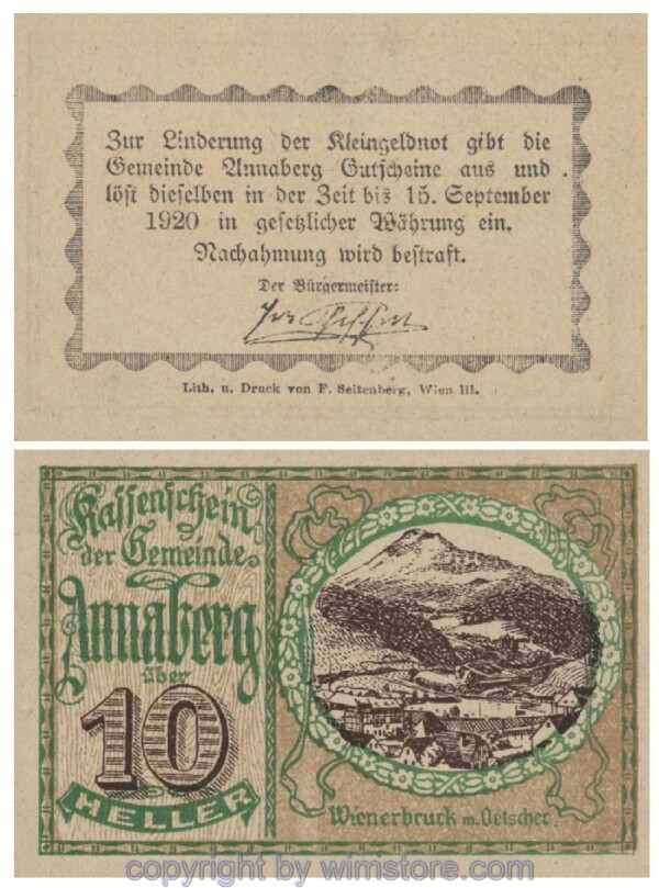 Annaberg, G0044a, 10 Heller; 1-