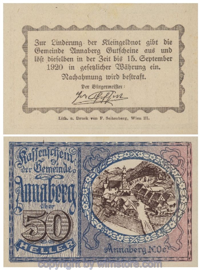 Annaberg, G0044a, 50 Heller, Fehldruck; 1-