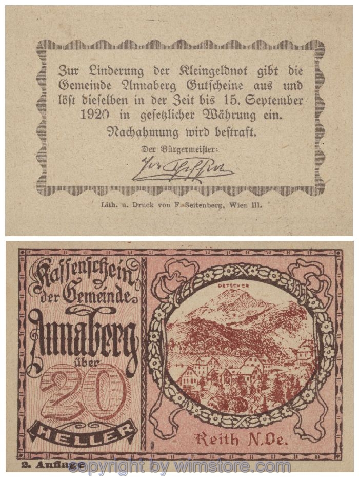 Annaberg, G0044b, 20 Heller; 1-