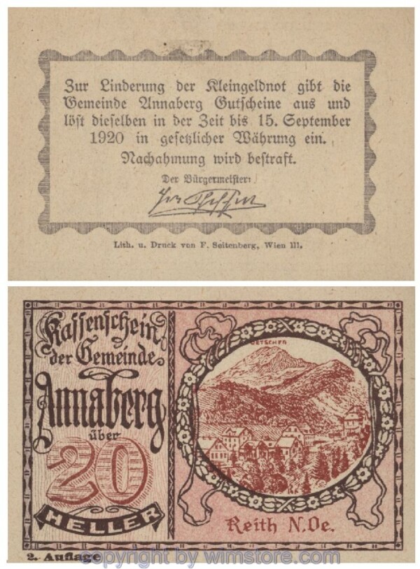 Annaberg, G0044b, 20 Heller, Fehldruck; 1