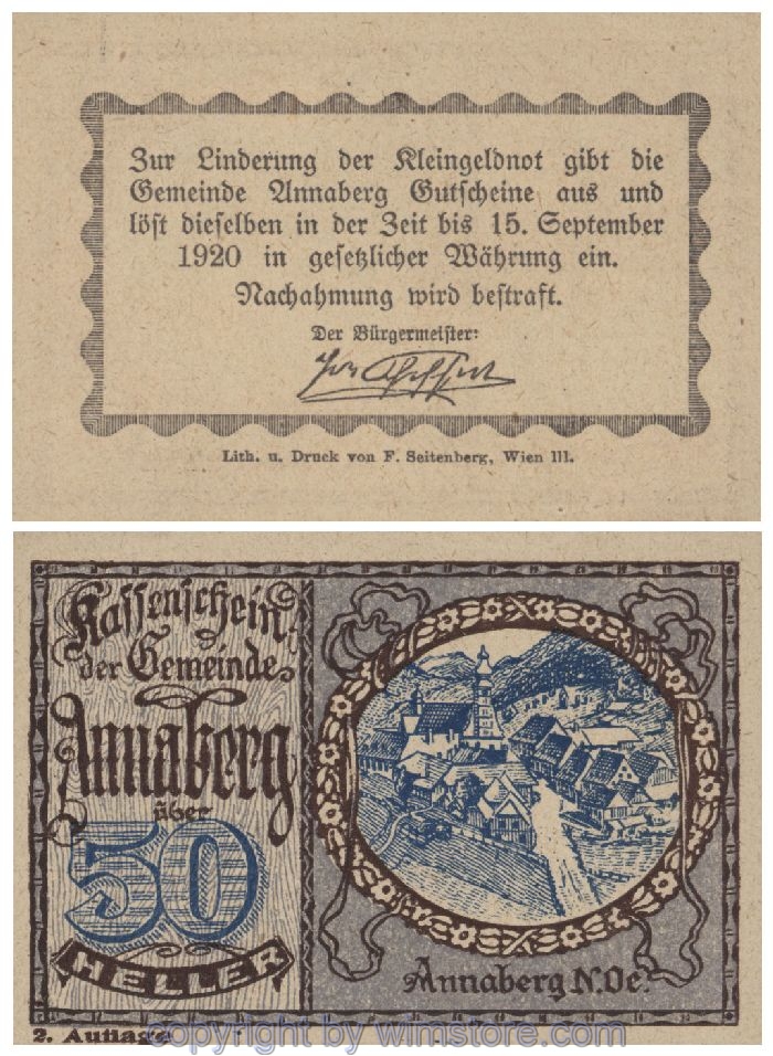 Annaberg, G0044b, 50 Heller; 1