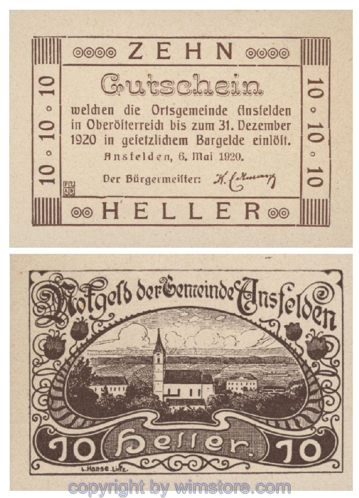 Ansfelden, G0045Ia, 10 Heller; 1-