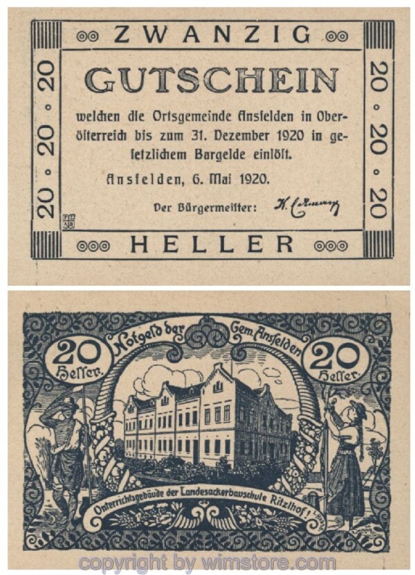 Ansfelden, G0045Ia, 20 Heller; 1-
