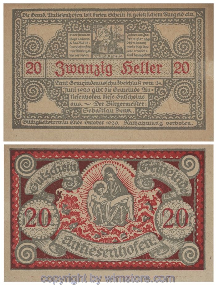 Antiesenhofen, G0047Aa, 20 Heller; 1-