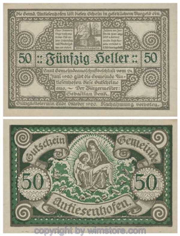Antiesenhofen, G0047Ad, 50 Heller; 1-