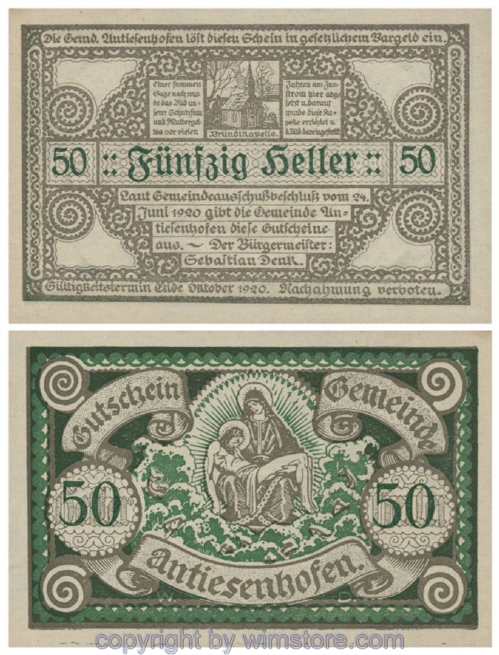 Antiesenhofen, G0047Ad, 50 Heller; 1-