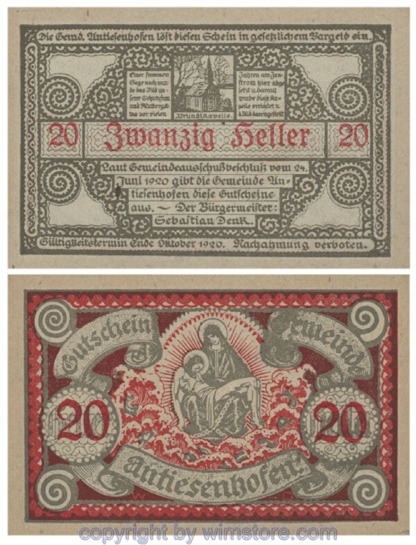 Antiesenhofen, G0047Ba, 20 Heller; 1