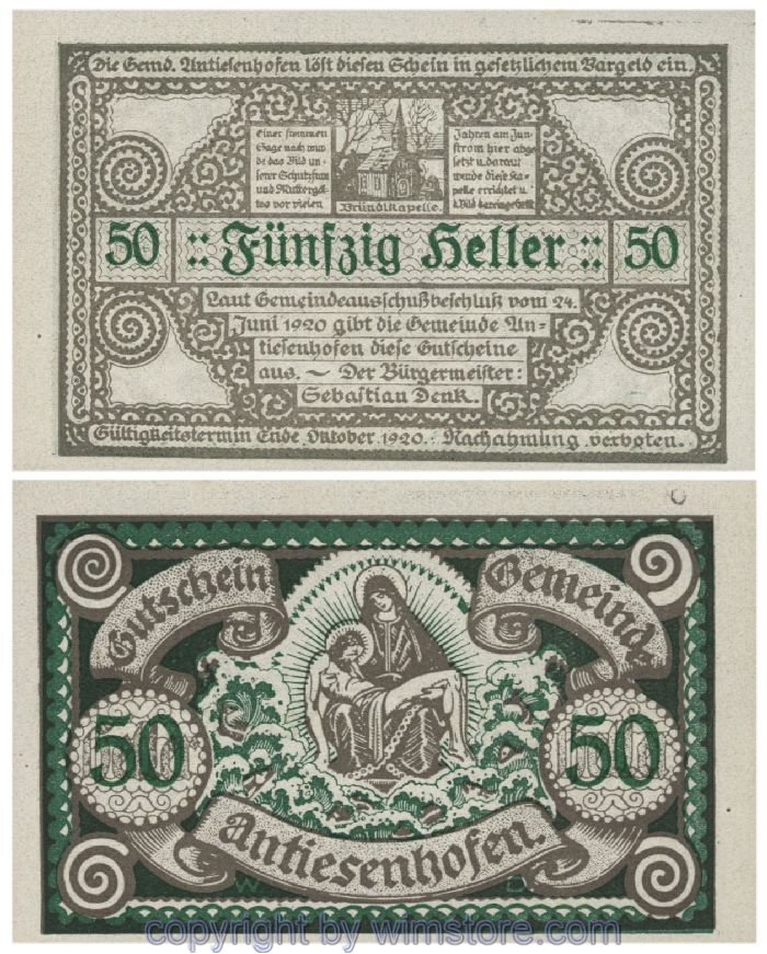 Antiesenhofen, G0047Bb, 50 Heller; 1