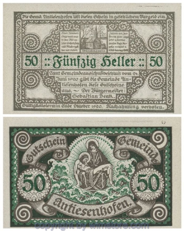 Antiesenhofen, G0047Bb, 50 Heller; 1-
