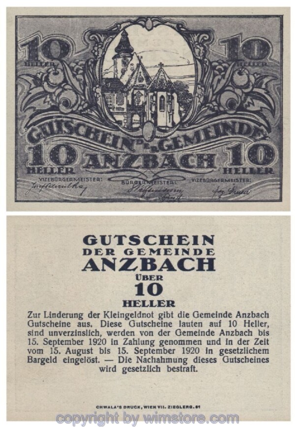 Anzbach, G0048IAc, 10 Heller; 1
