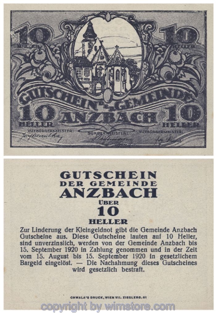 Anzbach, G0048IAc, 10 Heller; 1-