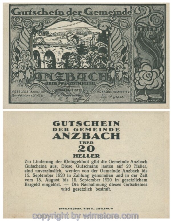 Anzbach, G0048IBd, 20 Heller; 1-