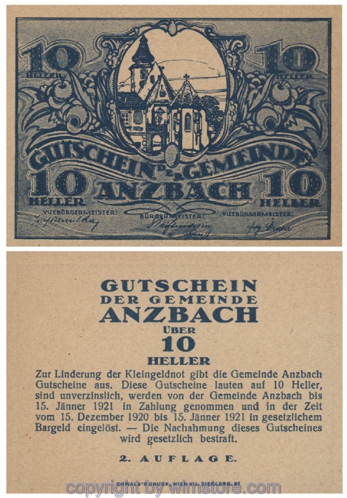 Anzbach, G0048IIAa, 10 Heller; 1-