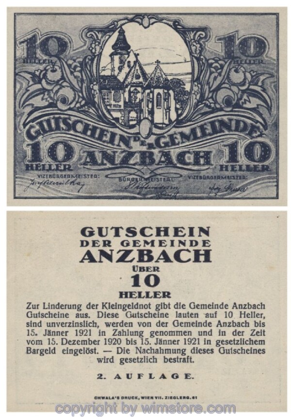 Anzbach, G0048IIAb, 10 Heller; 1-