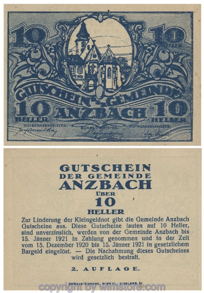 Anzbach, G0048IIBa, 10 Heller; 1-